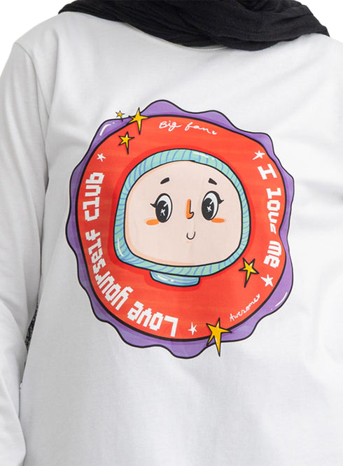 White-Design 7 Printed Long-Sleeve
