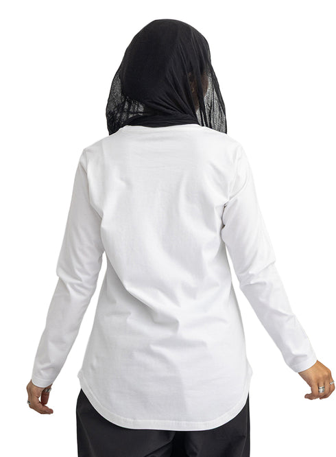 White-Design 6 Printed Long-Sleeve
