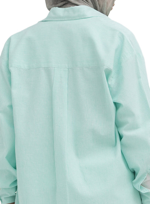 Aqua Striped linen Suit
