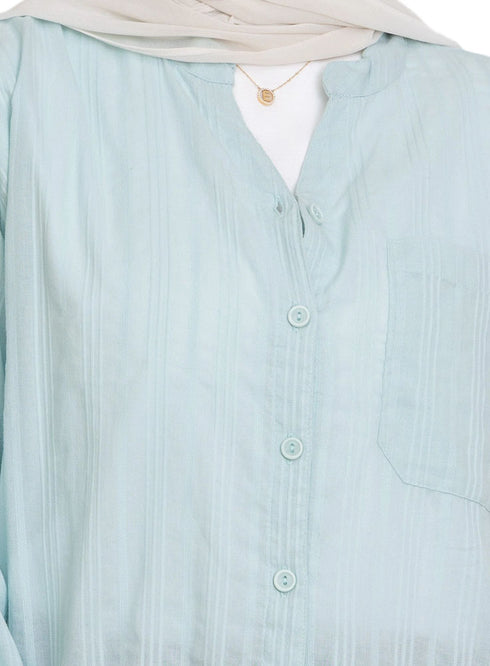Aqua V-Neck Shirt