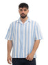 Baby Blue - Design 6 Striped Tennis Collar Shirt