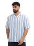 Baby Blue - Design 6 Striped Tennis Collar Shirt