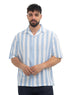 Baby Blue - Design 6 Striped Tennis Collar Shirt