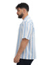 Baby Blue - Design 6 Striped Tennis Collar Shirt