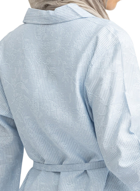 Baby Blue RD- Jacquard Embroidered Shirt