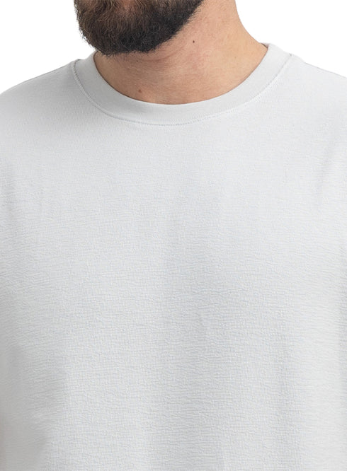 Baby Blue UpSide Sleeve -Crunchy-Oversize Round T-Shirt