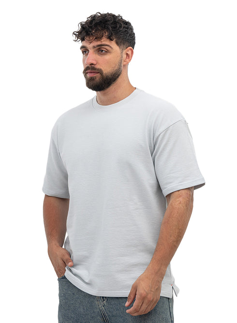 Baby Blue V-Crunchy-Oversize Round T-Shirt