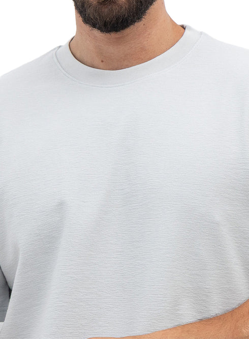 Baby Blue V-Crunchy-Oversize Round T-Shirt