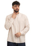 Beige-Design 1 Striped Oxford Shirt