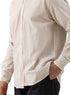 قميص كتان مقلم - تصميم 2 - بيج