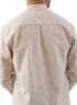 قميص كتان مقلم - تصميم 2 - بيج