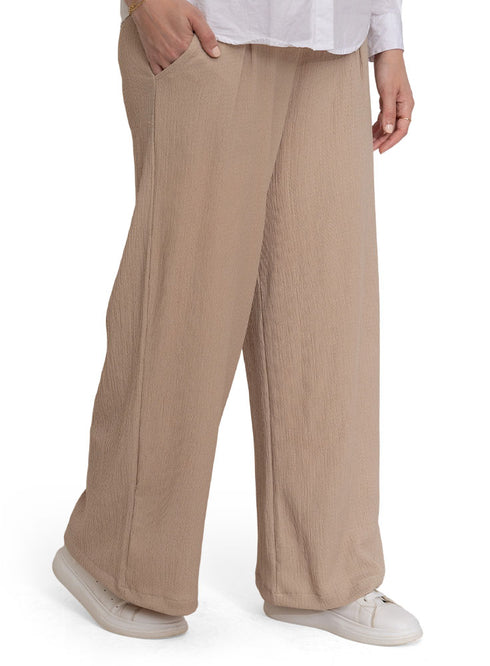 بنطلون كروشية - بيج