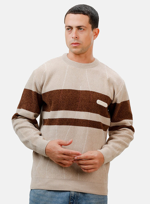 Beige Design 2402 Round Pullover