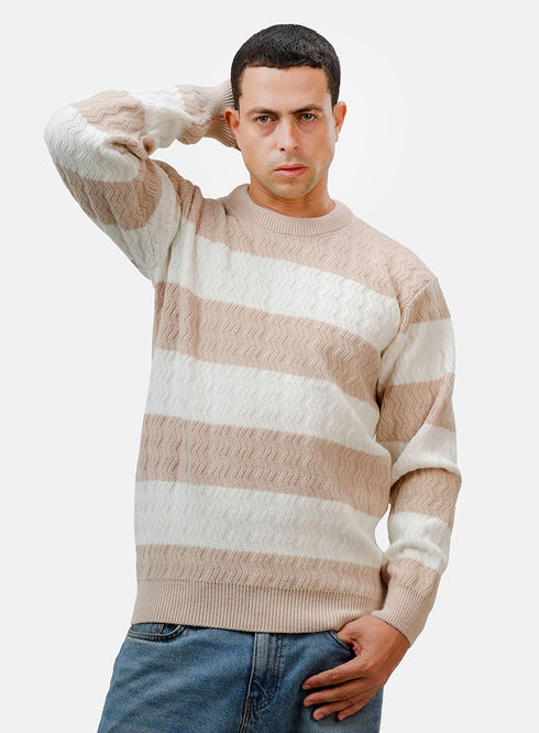 Beige Design 2446 Round Pullover
