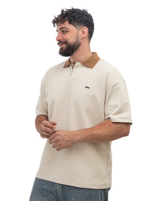 Beige Design 3069 NF-Polo Neck T-Shirt
