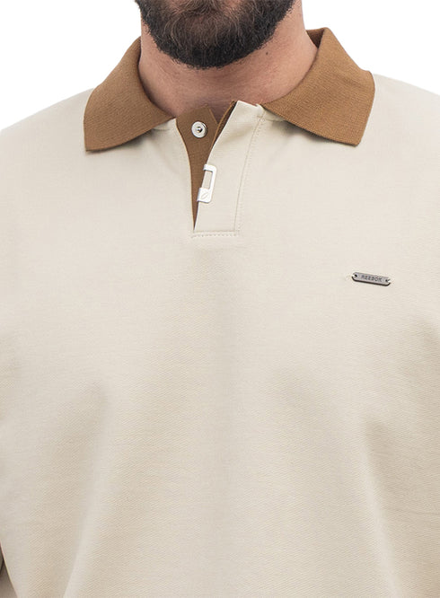 Beige Design 3069 NF-Polo Neck T-Shirt
