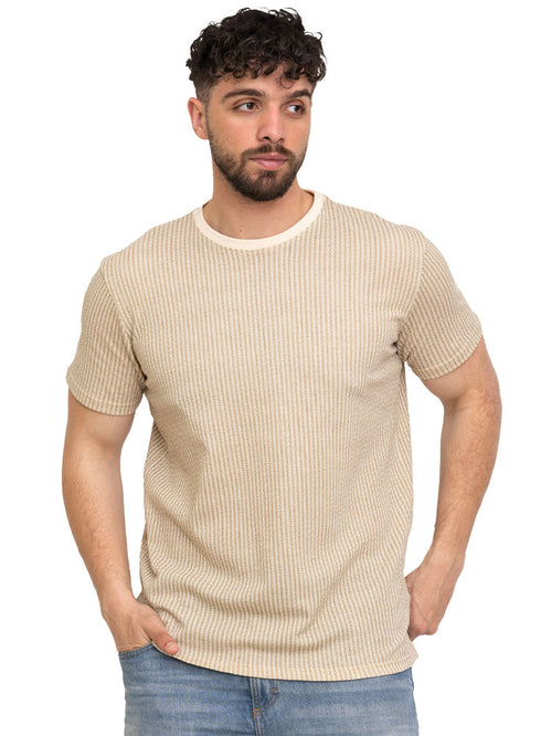 Beige Printed Round T-Shirt Design 1