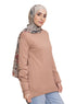 Beige Round Knit Pullover