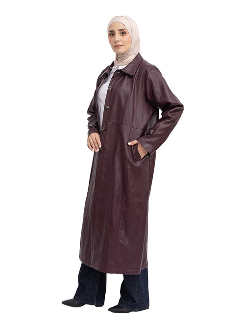 Bergundy - GS-Leather Coat
