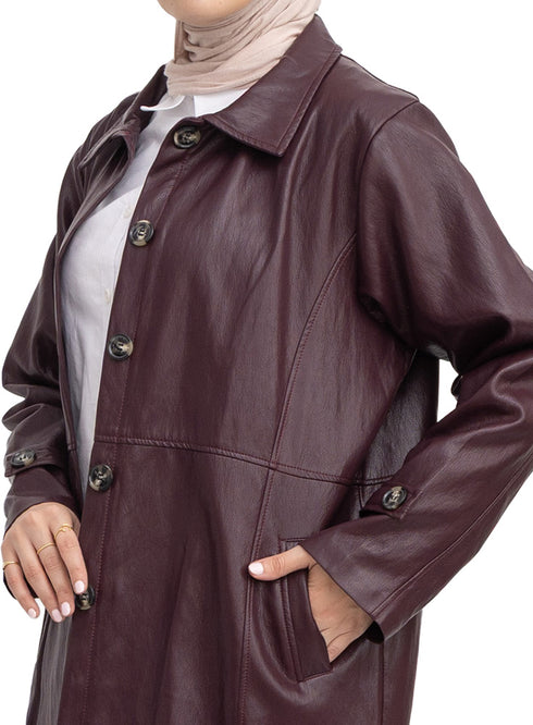 Bergundy - GS-Leather Coat
