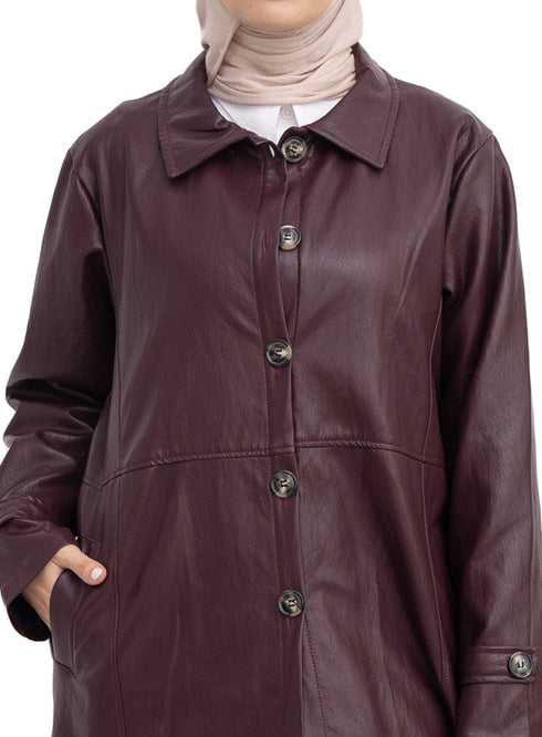 Bergundy - GS-Leather Coat