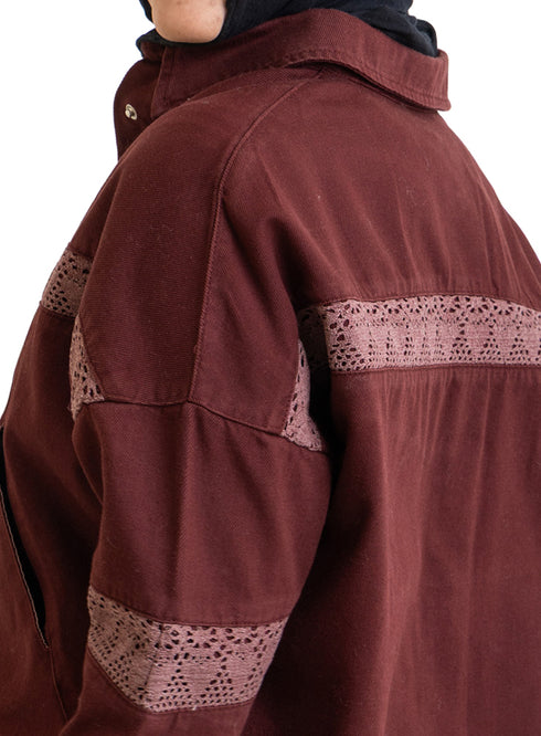 Bergundy Gabardine Jacket 3