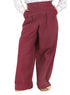 Bergundy Poplin Wide Leg Pants