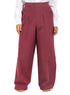 Bergundy Poplin Wide Leg Pants