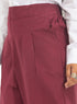 Bergundy Poplin Wide Leg Pants