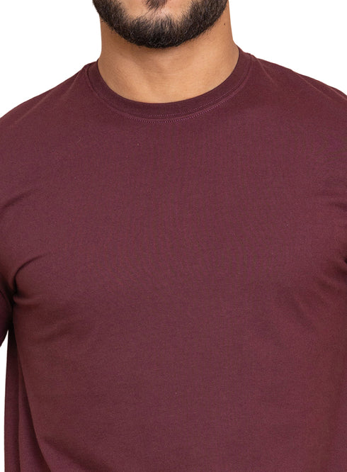 Bergundy Relaxed Round T-Shirt