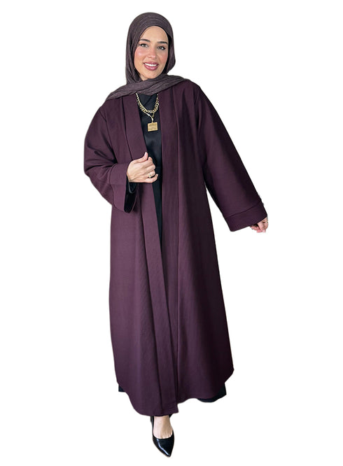 Bergundy Ribbed Long Cardigan