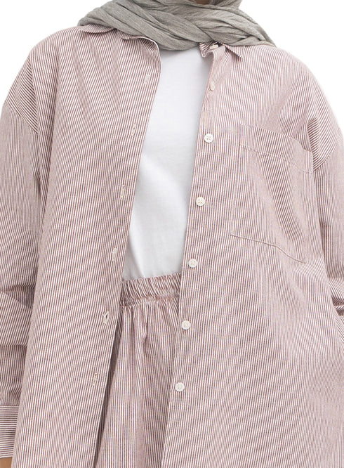 Bergundy Striped linen Suit