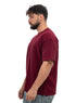 Bergundy V-Crunchy-Oversize Round T-Shirt