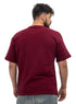 Bergundy V-Crunchy-Oversize Round T-Shirt