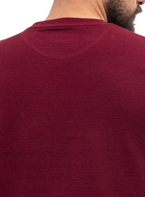 Bergundy V-Crunchy-Oversize Round T-Shirt