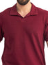 Bergundy V-Neck Crunchy-Oversize T-Shirt