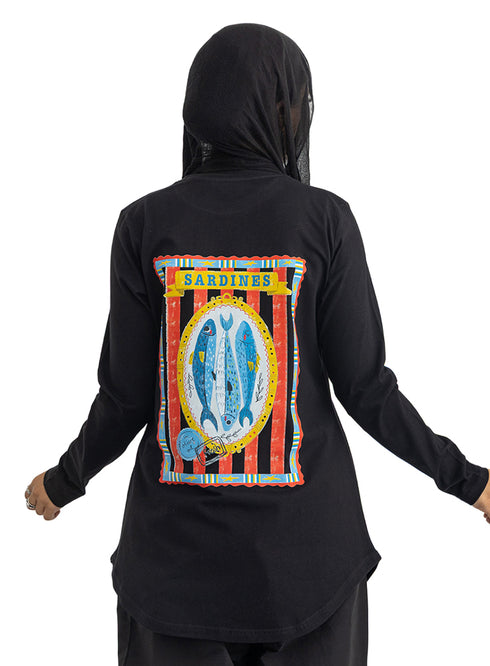 Black-Design 5 Printed Long-Sleeve