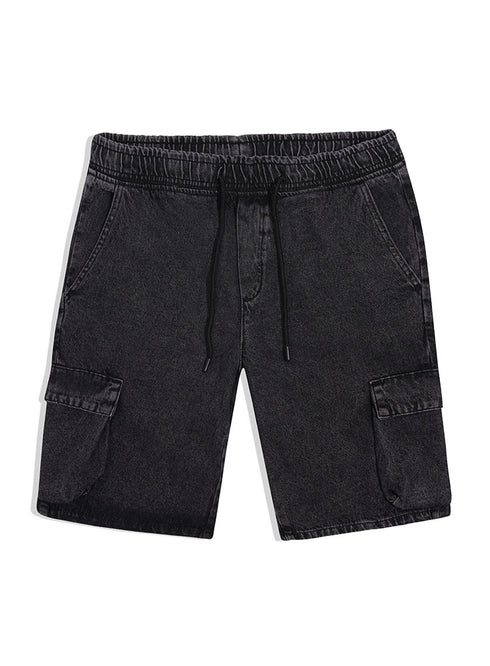 Black 1 Cargo Denim Short