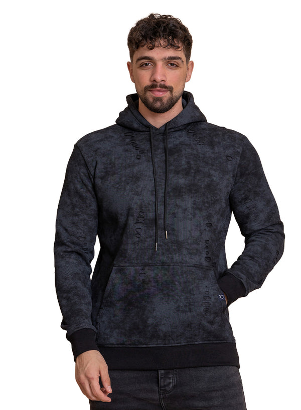 Black Cutting Hoodie