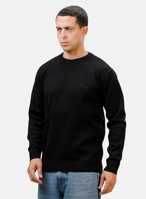 بلوفر برقبة دائرية تصميم 2451 - أسود