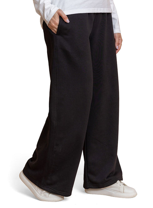 بنطلون وايد ليج ملتون- اسود