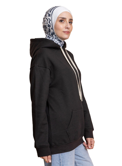 هودي اوفر سايز - أسود