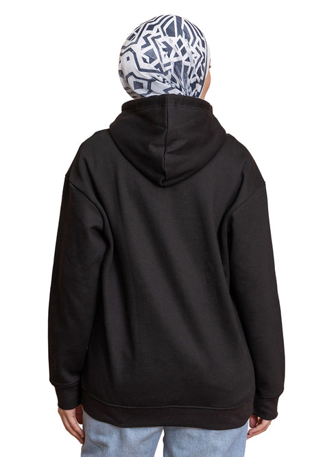 هودي اوفر سايز - أسود
