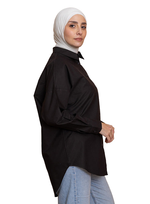 Black Oxford Over Size Shirt