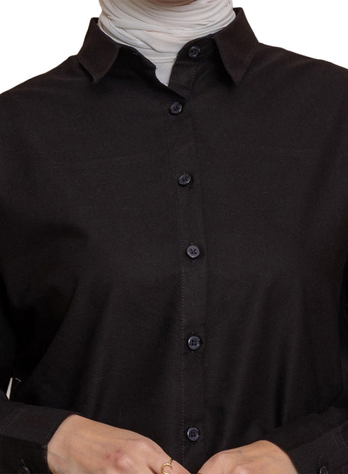 Black Oxford Over Size Shirt