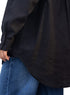 Black Pocket Over Size Linen Shirt