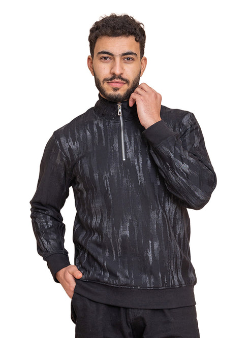 سويت شيرت مطبوع بسوسته - اسود