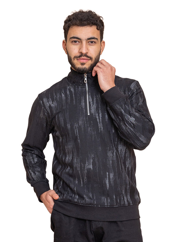 سويت شيرت مطبوع بسوسته - اسود