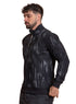 Black Printed Quarter Zipper