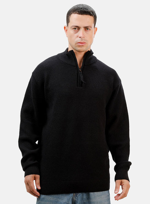 Black Quarter Zipper Pullover
